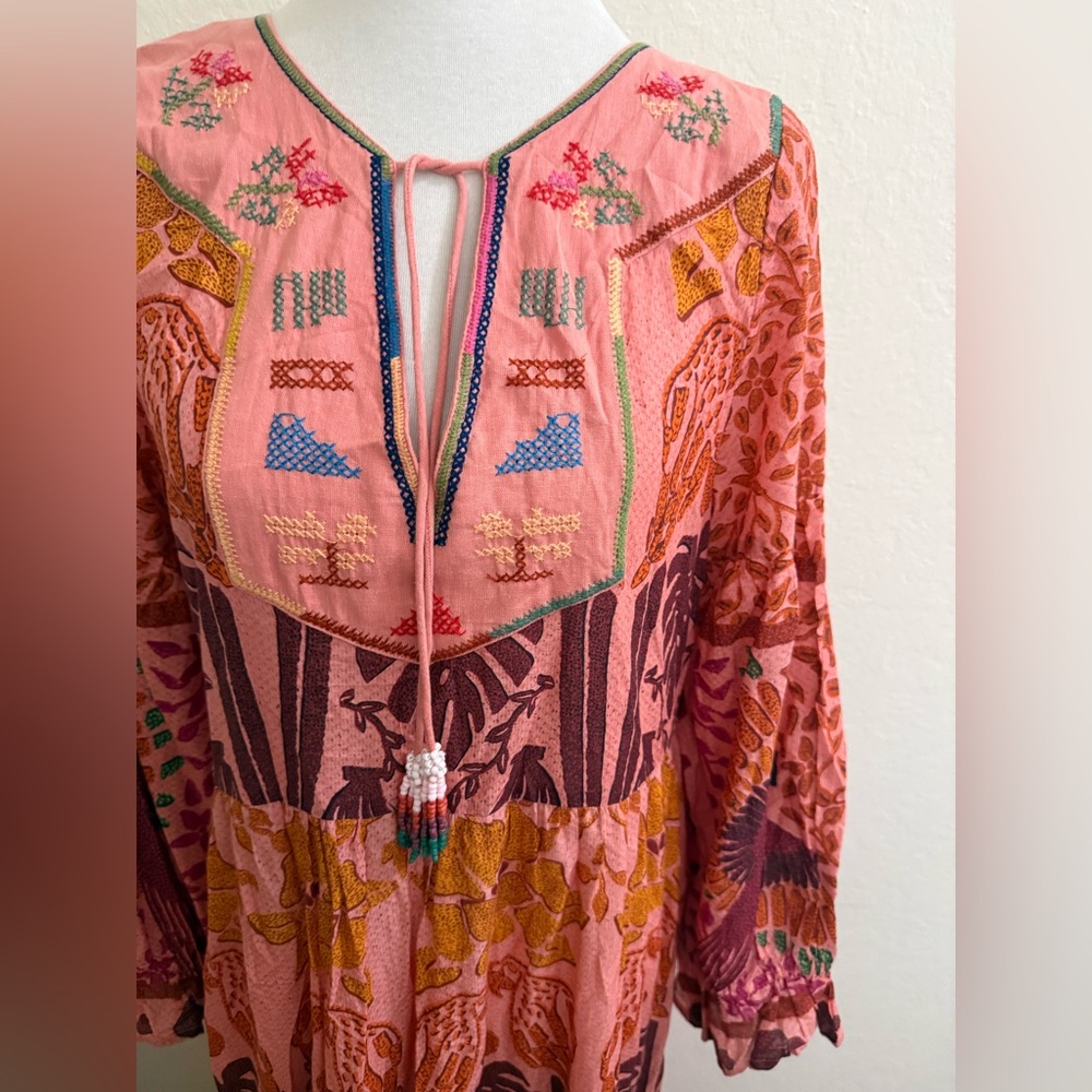 Farm Rio Pink Anika Print Macaws Maxi Dress - Picture 4 of 5